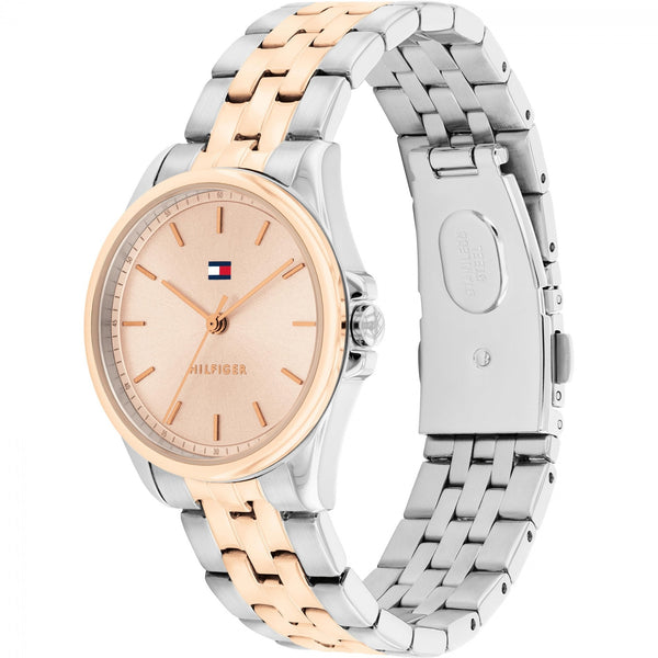 Tommy Hilfiger Ladies Rose Gold Dial 30mm Two Tone Watch
