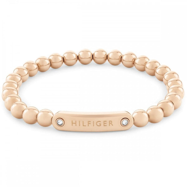 Tommy Hilfiger Ladies Rose Plated Stone Set Beaded Bracelet