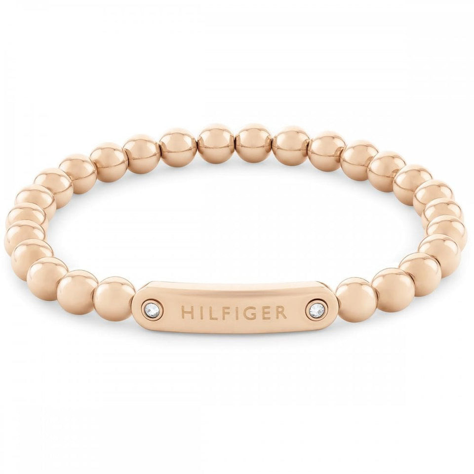 Tommy Hilfiger Ladies Rose Plated Stone Set Beaded Bracelet
