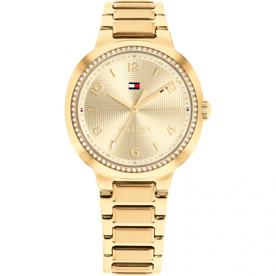 Tommy Hilfiger Ladies Savannah Stone Set Gold Plated Watch