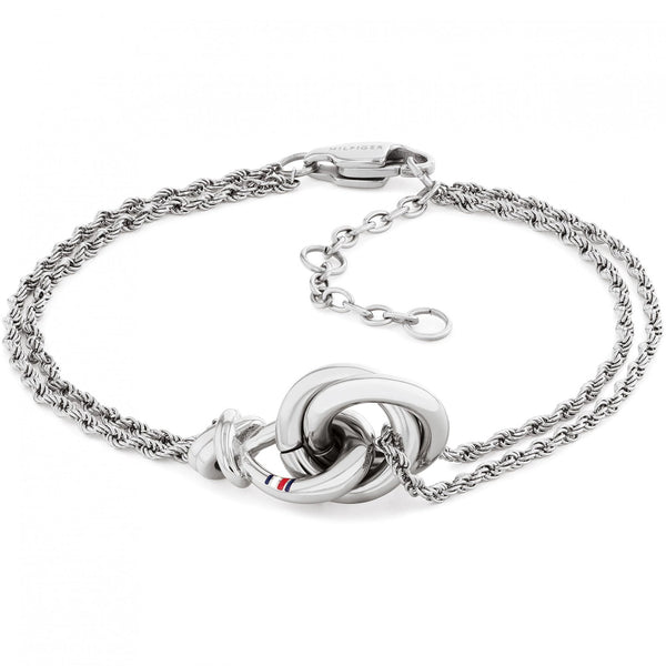 Tommy Hilfiger Ladies Stainless Steel Double Chain Knot Bracelet