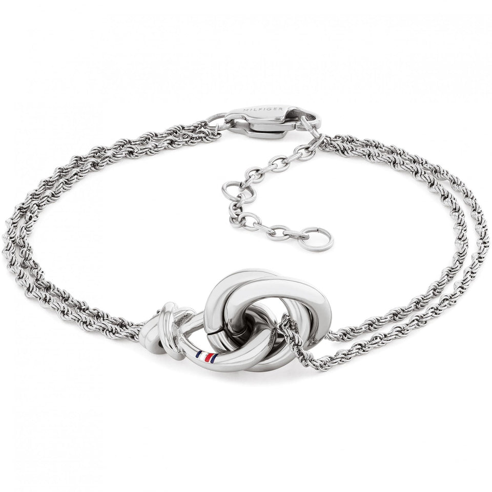 Tommy Hilfiger Ladies Stainless Steel Double Chain Knot Bracelet