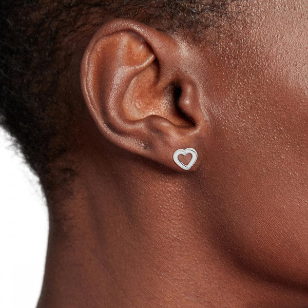 Tommy Hilfiger Ladies Stainless Steel Open Heart Stud Earrings