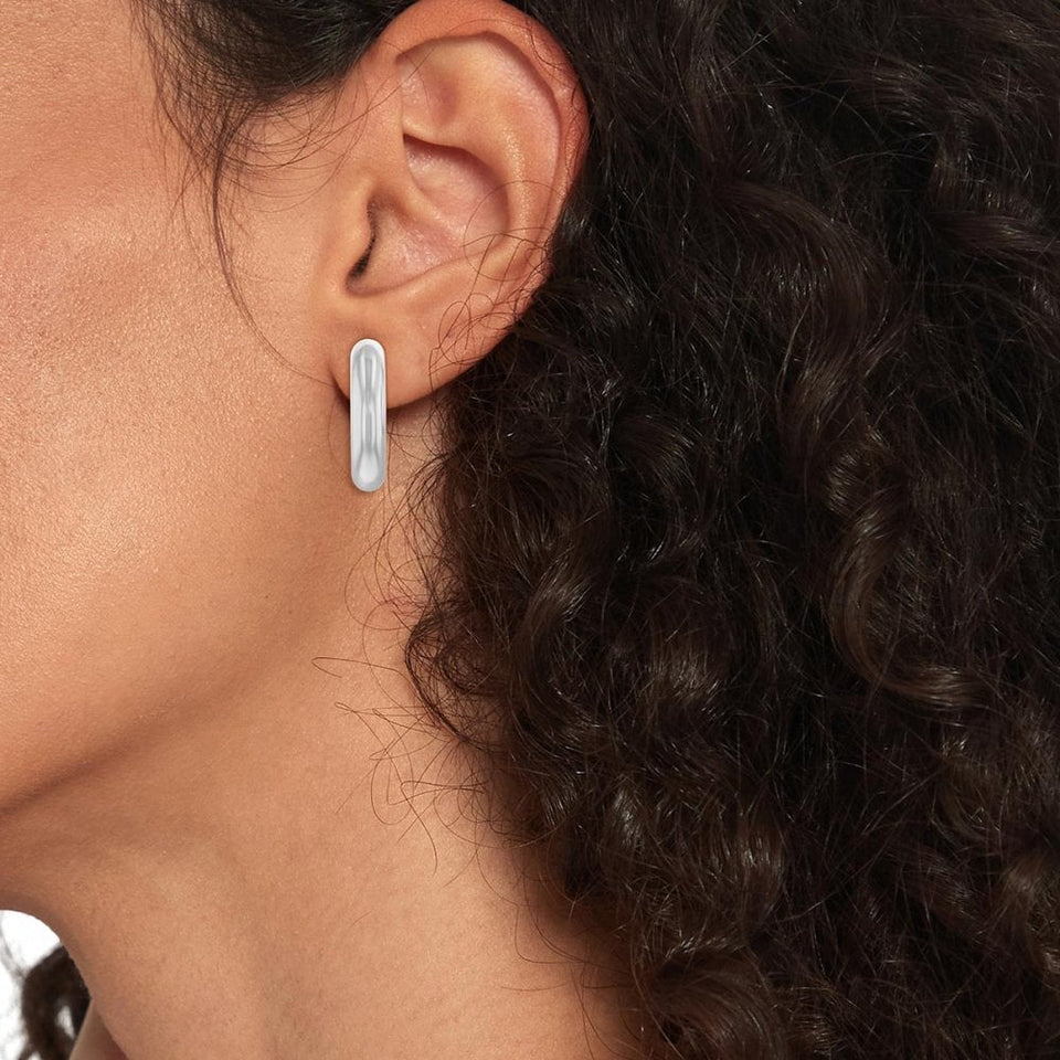 Tommy Hilfiger Ladies Stainless Steel Open Hoop Earrings