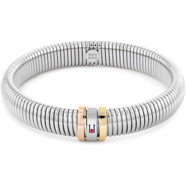 Tommy Hilfiger Ladies Stainless Steel Tri-Colour Stretch Bracelet