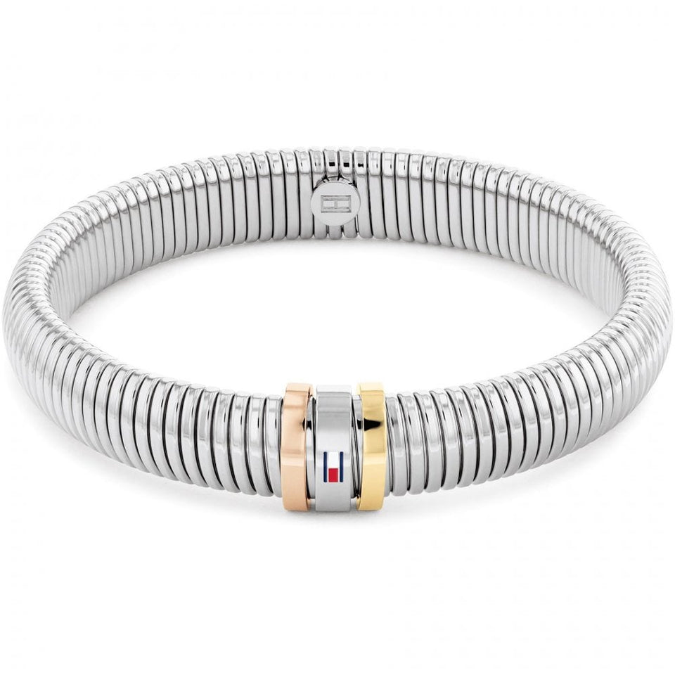 Tommy Hilfiger Ladies Stainless Steel Tri-Colour Stretch Bracelet
