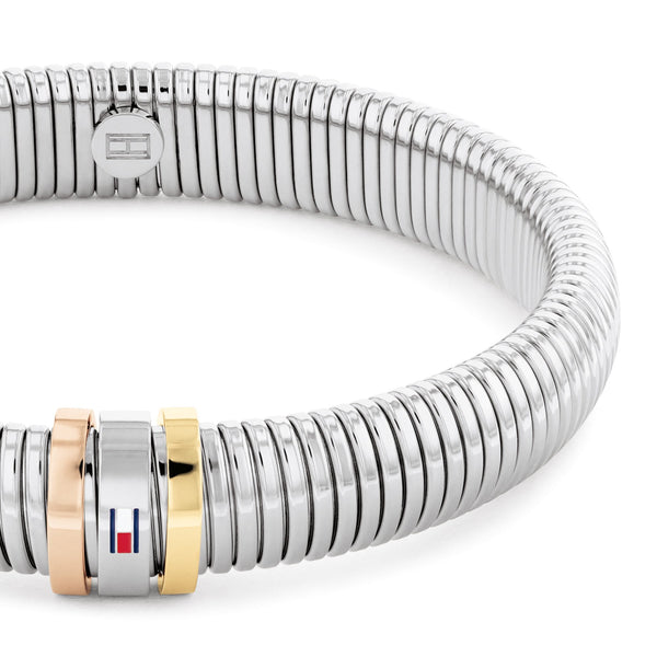 Tommy Hilfiger Ladies Stainless Steel Tri-Colour Stretch Bracelet