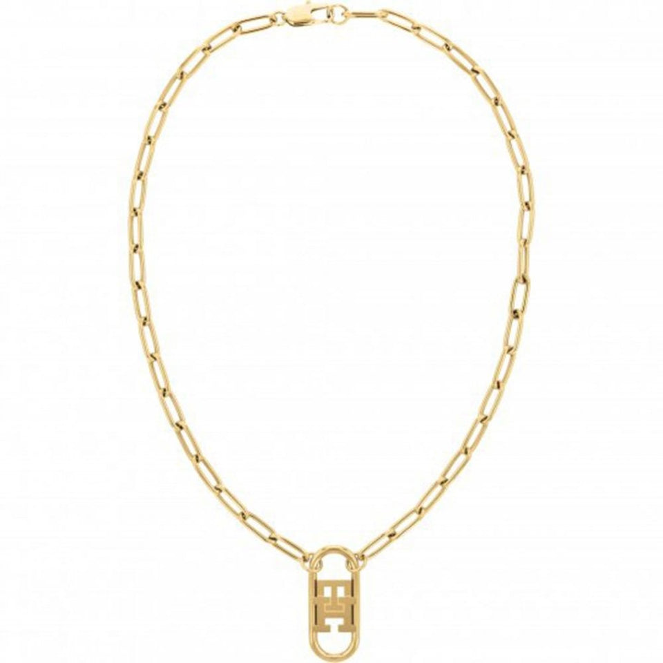 Tommy Hilfiger Ladies TH Monogram Gold Plated Linked Necklace