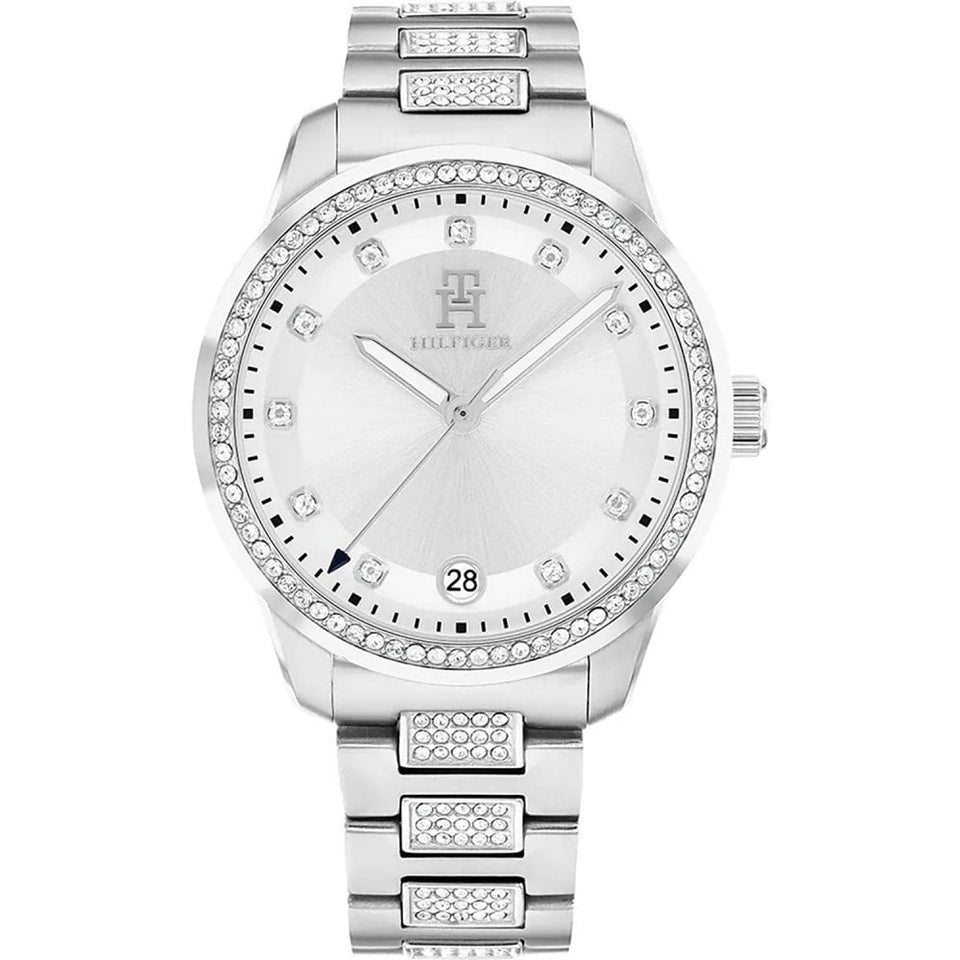 Tommy Hilfiger Ladies TH85 36mm Stone Set White Dial Watch