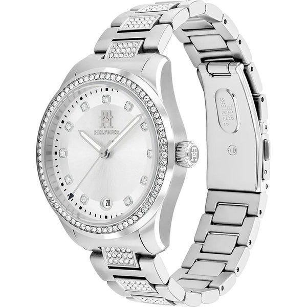 Tommy Hilfiger Ladies TH85 36mm Stone Set White Dial Watch