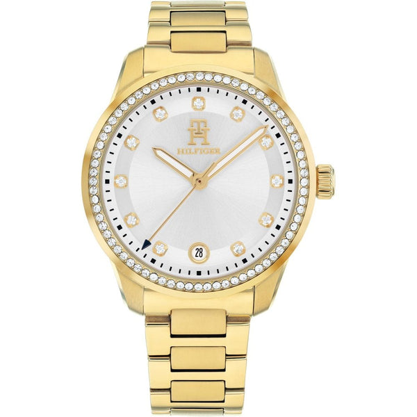 Tommy Hilfiger Ladies TH87 36mm White Dial Gold Plated Watch