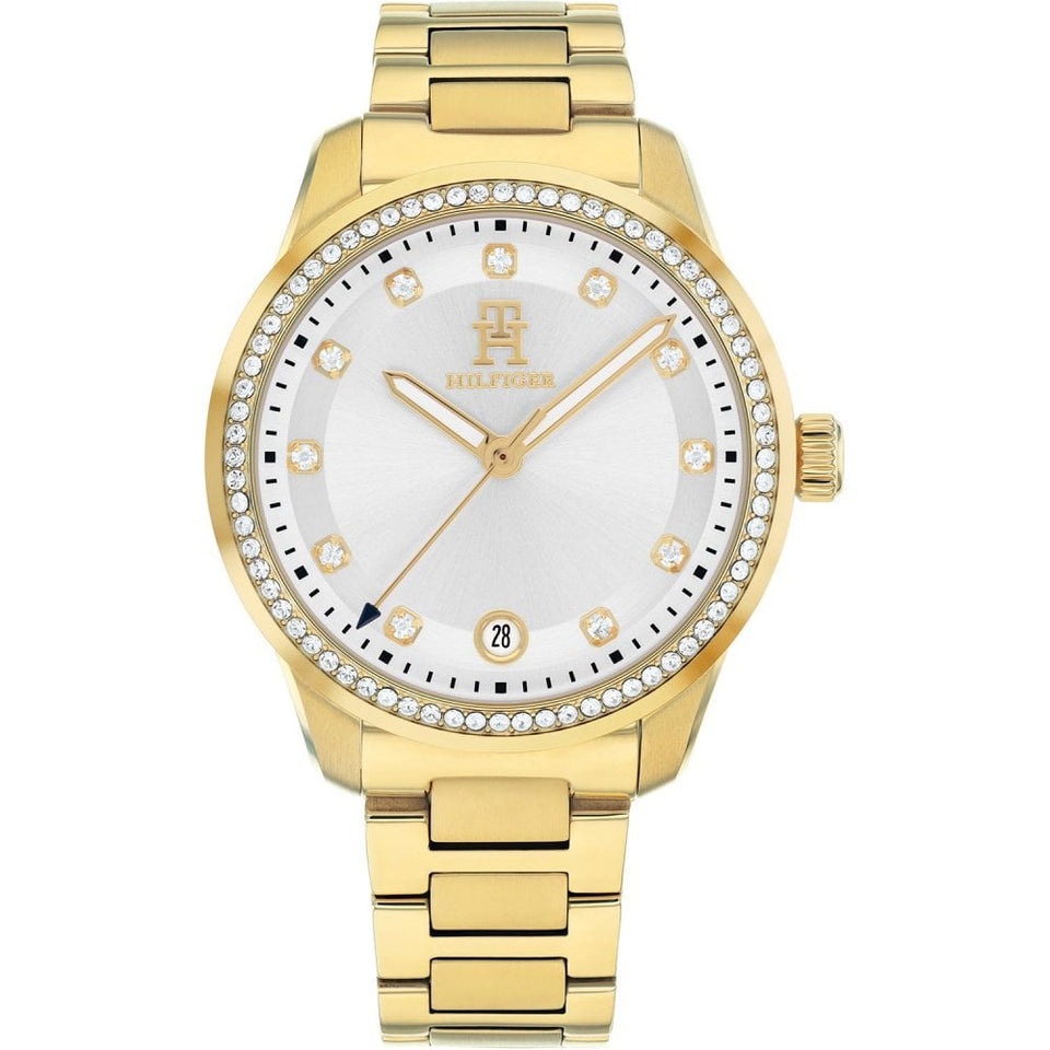 Tommy Hilfiger Ladies TH87 36mm White Dial Gold Plated Watch