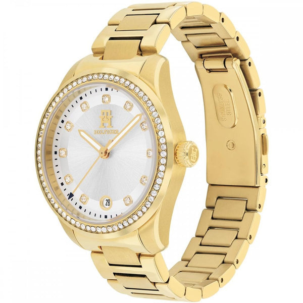 Tommy Hilfiger Ladies TH87 36mm White Dial Gold Plated Watch