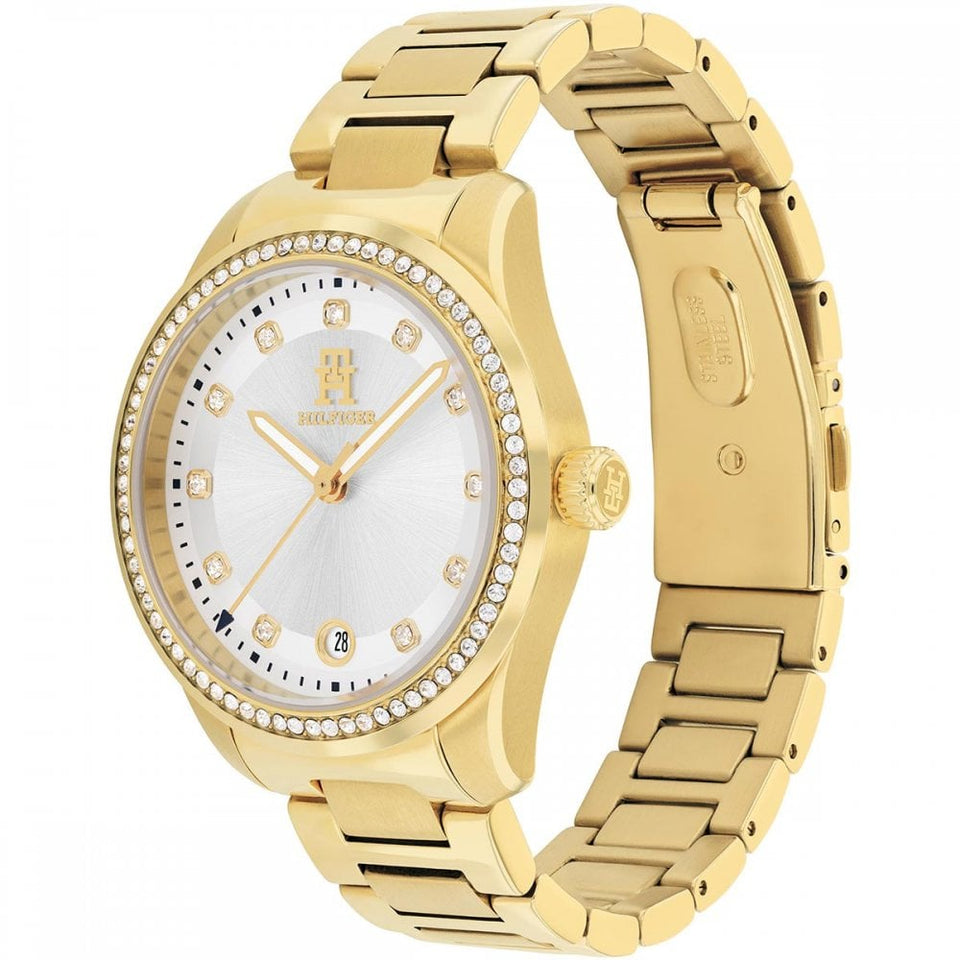 Tommy Hilfiger Ladies TH87 36mm White Dial Gold Plated Watch