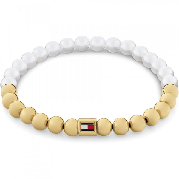 Tommy Hilfiger Ladies Two Tone Beaded Bracelet