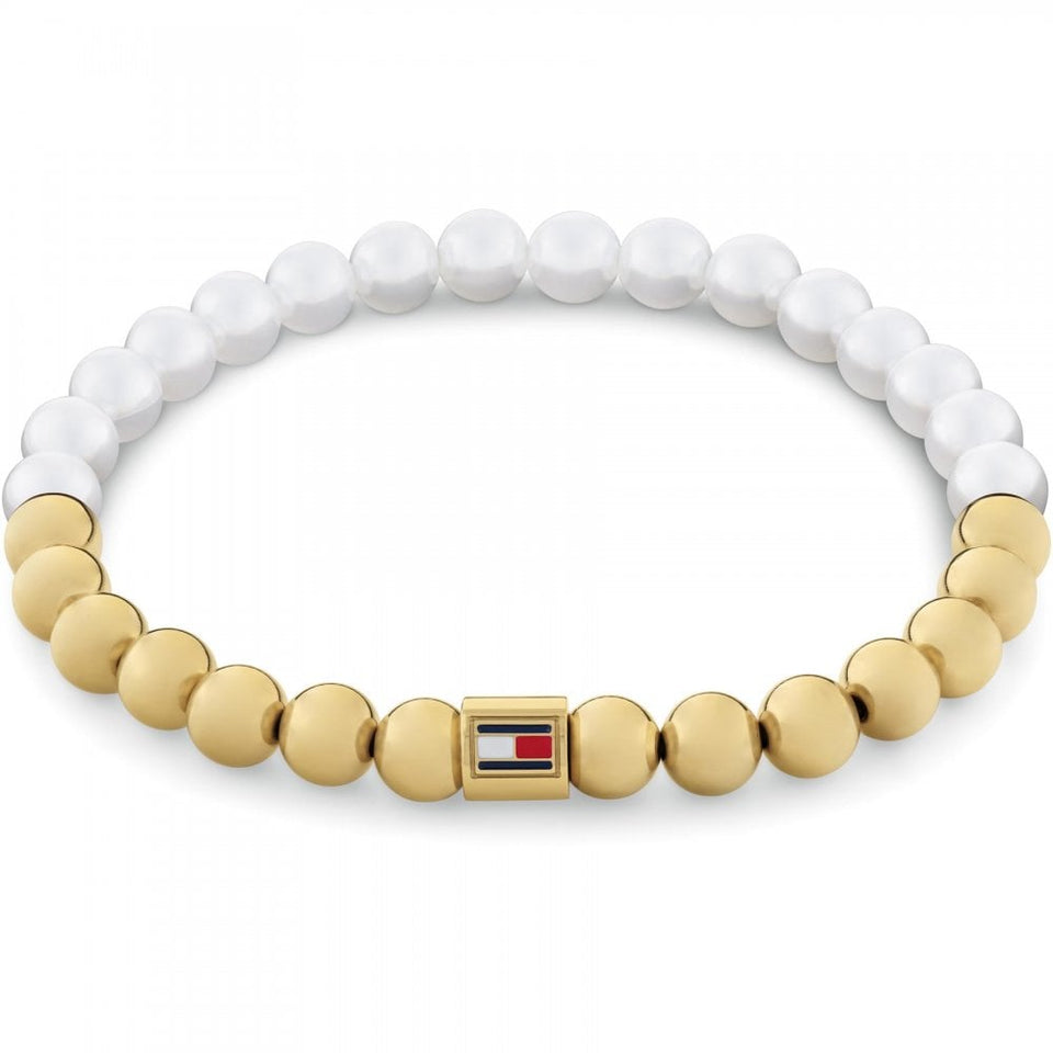 Tommy Hilfiger Ladies Two Tone Beaded Bracelet