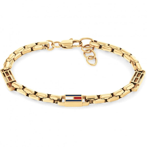 Tommy Hilfiger Men's 3D Flag Gold Plated Chain Bracelet