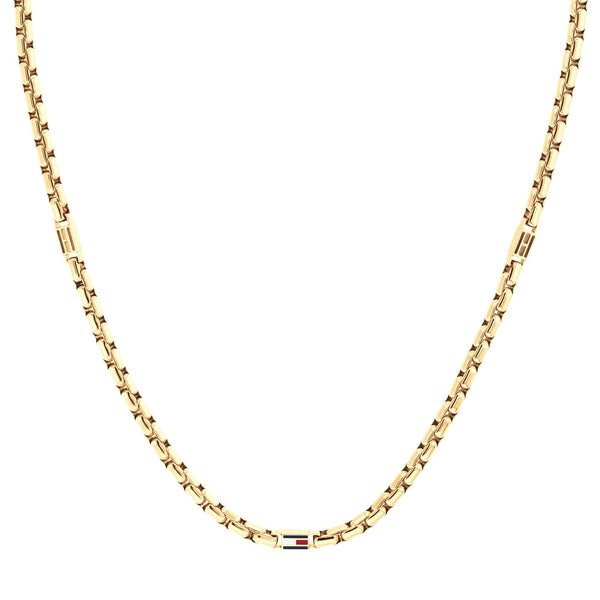 Tommy Hilfiger Men's 3D Flag Gold Plated Chain Necklace