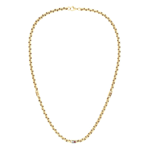 Tommy Hilfiger Men's 3D Flag Gold Plated Chain Necklace