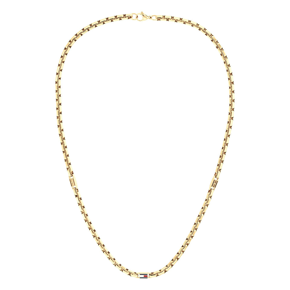 Tommy Hilfiger Men's 3D Flag Gold Plated Chain Necklace