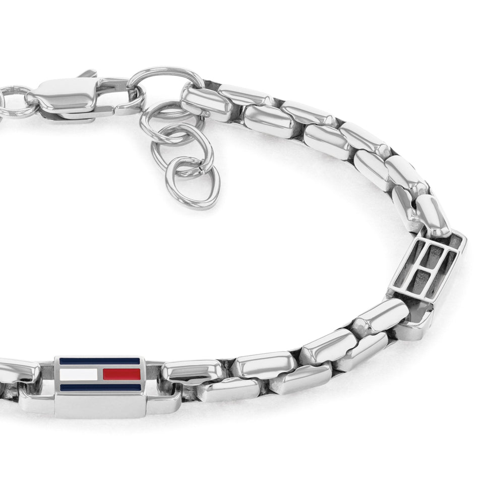 Tommy Hilfiger Men's 3D Flag Stainless Steel Chain Bracelet