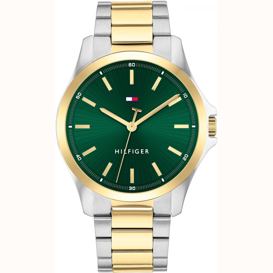 Tommy Hilfiger Men's 42mm Green Dial Two Tone Watch
