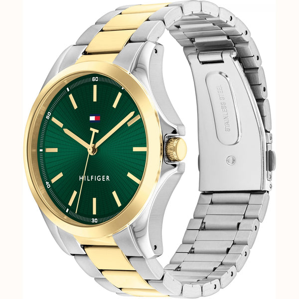 Tommy Hilfiger Men's 42mm Green Dial Two Tone Watch