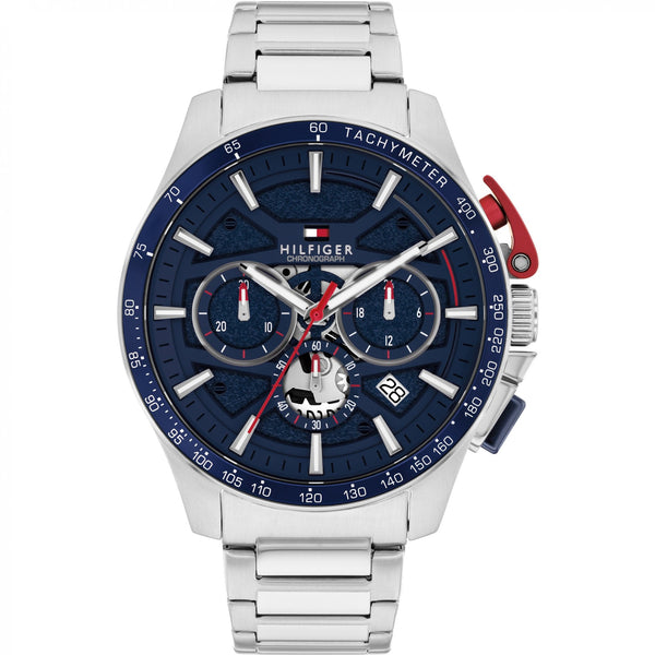 Tommy Hilfiger Men's Bank Blue Dial Stainless Steel Bracelet Watch
