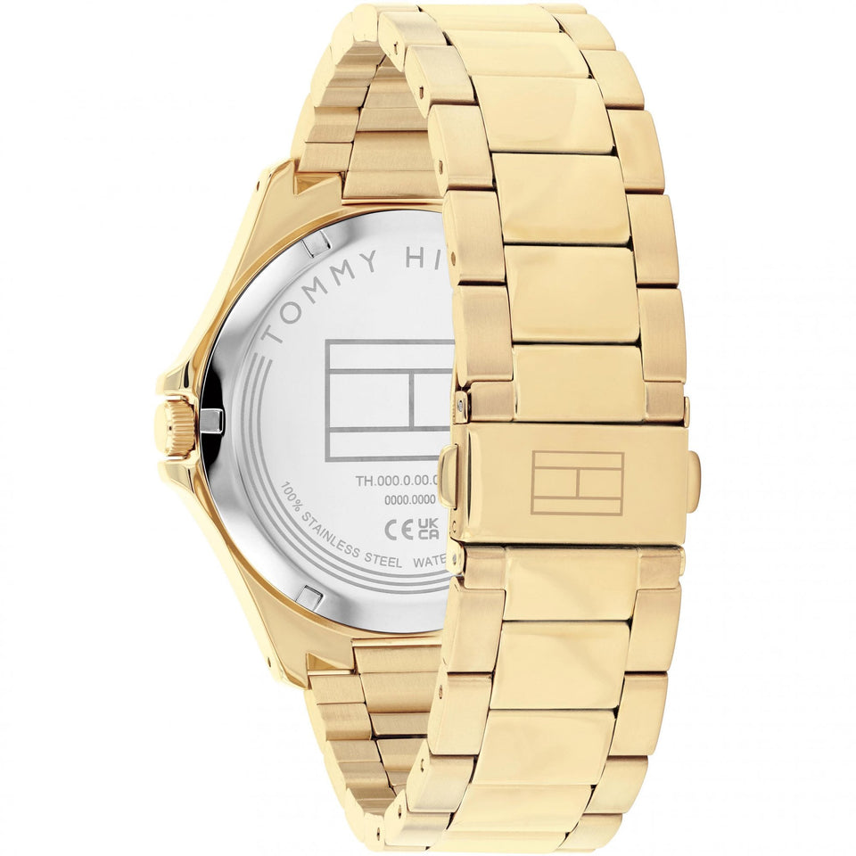Tommy Hilfiger Men's Bruce Black Dial Gold Plated Bracelet Watch