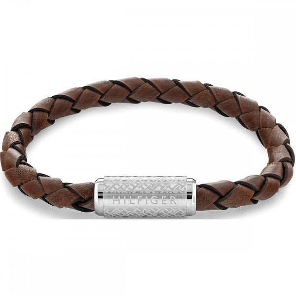 Tommy Hilfiger Men's Explore the Braid Brown Leather Bracelet
