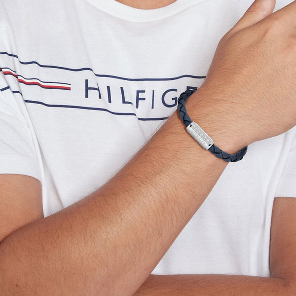 Tommy Hilfiger Men's Explore the Braid Navy Blue Bracelet