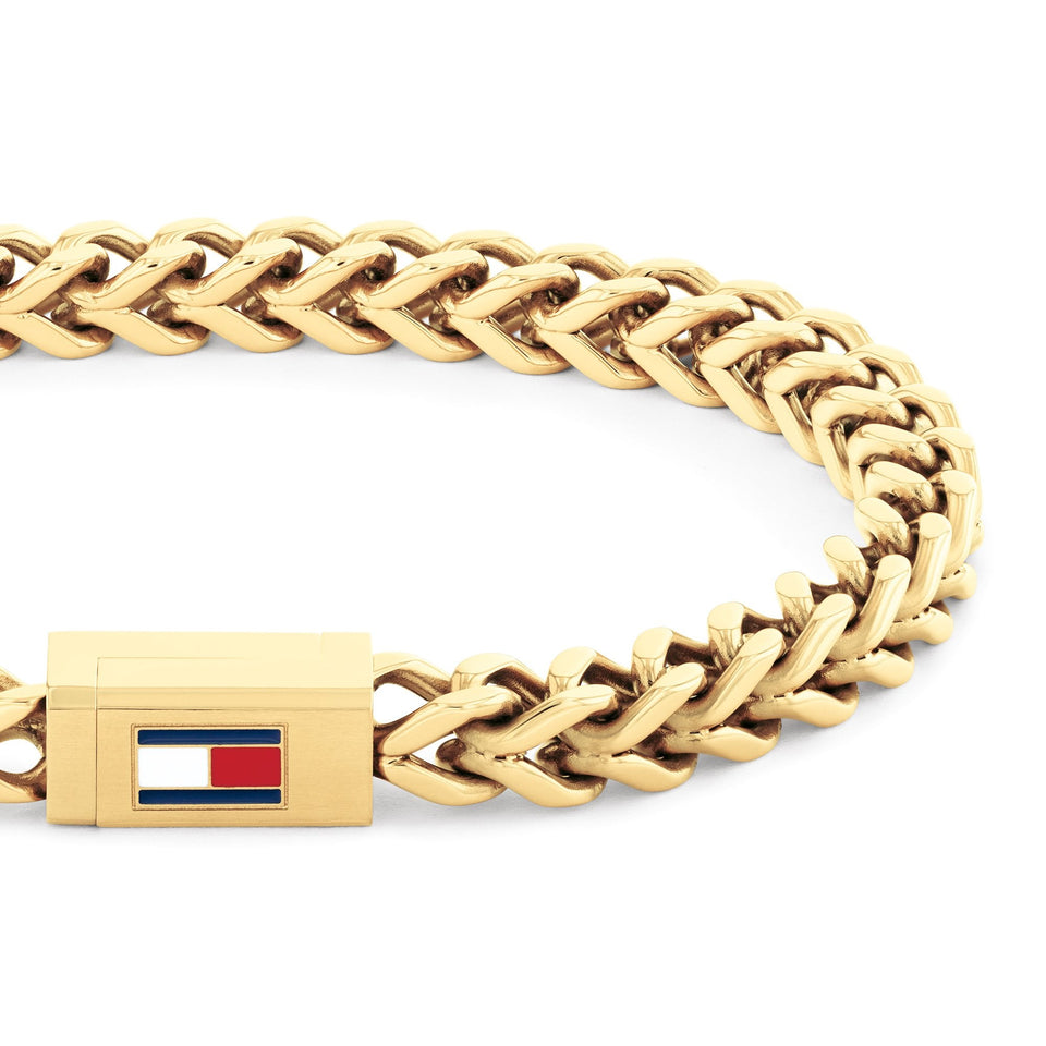 Tommy Hilfiger Men's Gold Plated Braided Chain Bracelet