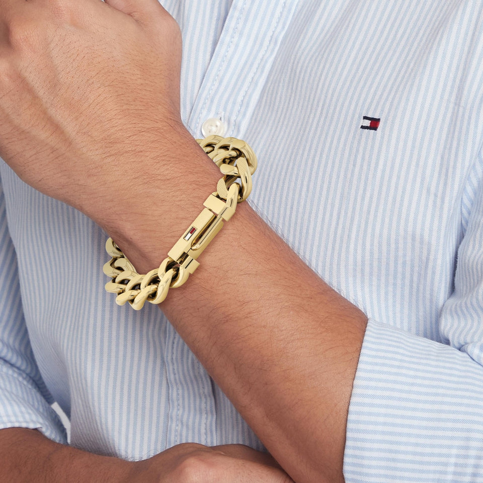 Tommy Hilfiger Men's Gold Plated Curb Link Bracelet