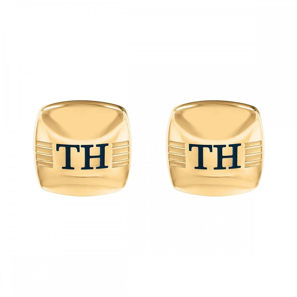 Tommy Hilfiger Men's Gold Plated Rounded Square Cufflinks