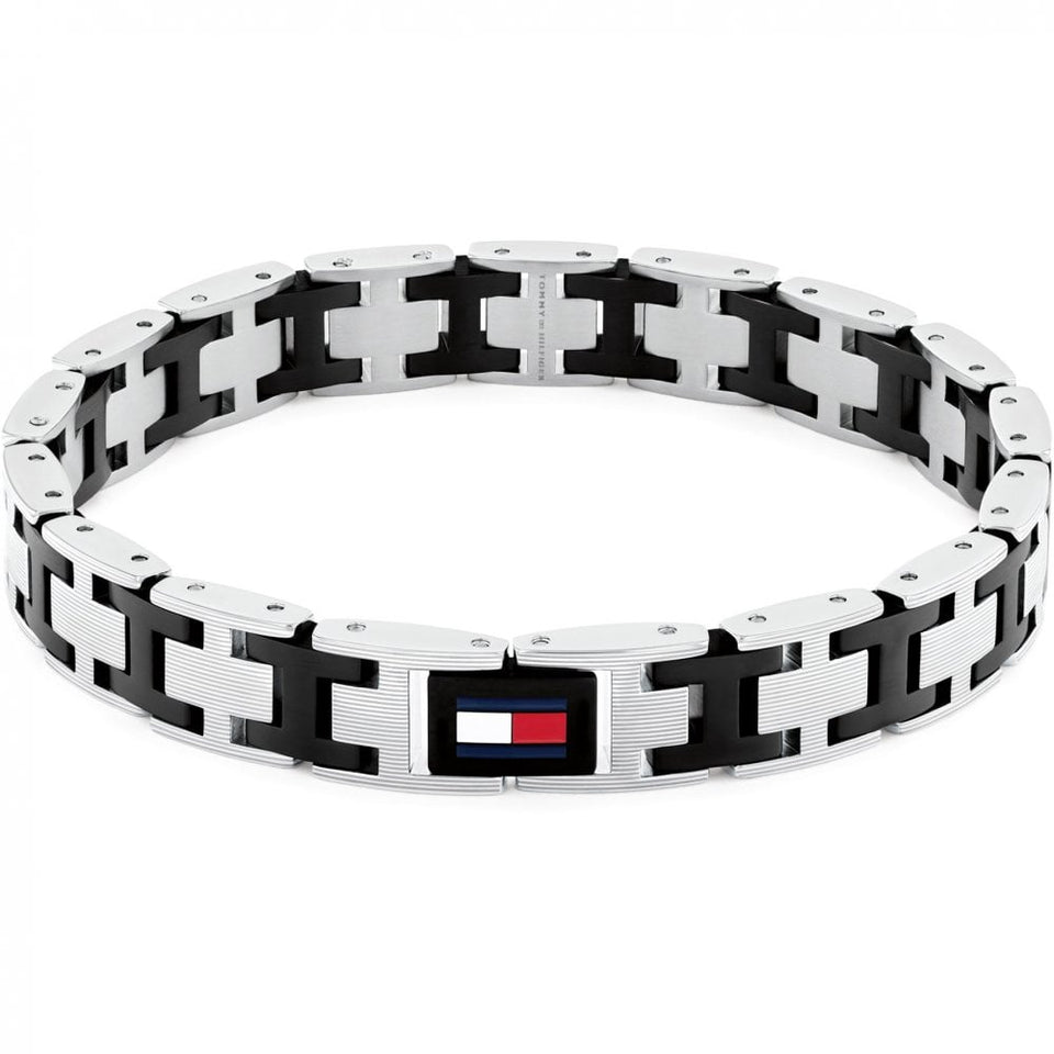 Tommy Hilfiger Men's H-Link Black IP Plated Chain Bracelet