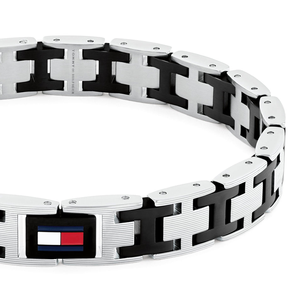 Tommy Hilfiger Men's H-Link Black IP Plated Chain Bracelet