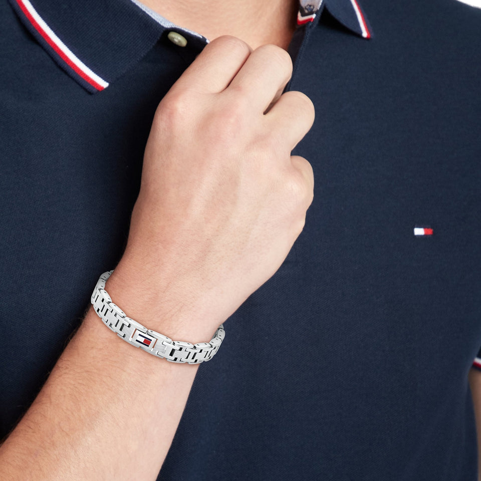 Tommy Hilfiger Men's H-Link Stainless Steel Chain Bracelet