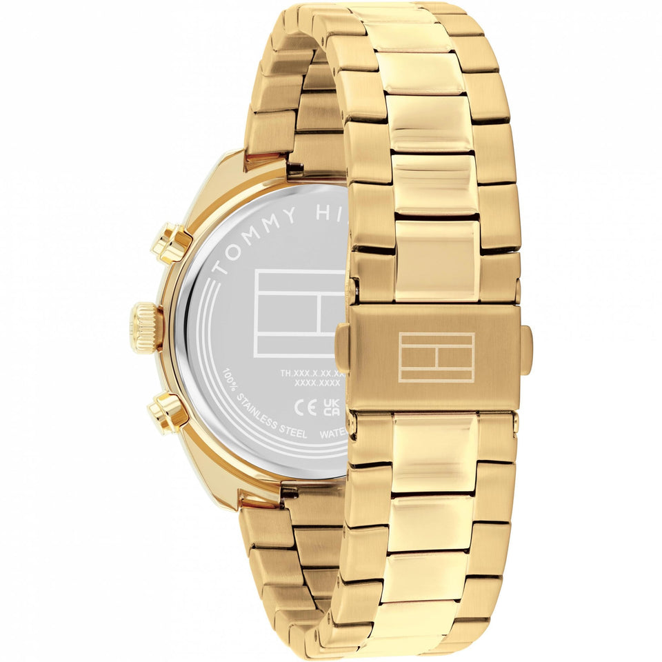 Tommy Hilfiger Men's Hudson White Dial Gold Toned Watch