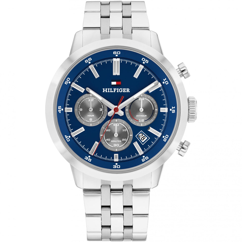 Tommy Hilfiger Men's Kent Blue Dial Bracelet Chronograph Watch
