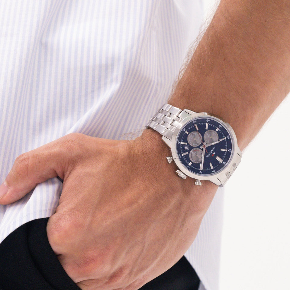 Tommy Hilfiger Men's Kent Blue Dial Bracelet Chronograph Watch