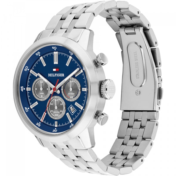 Tommy Hilfiger Men's Kent Blue Dial Bracelet Chronograph Watch
