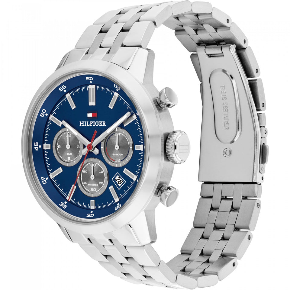 Tommy Hilfiger Men's Kent Blue Dial Bracelet Chronograph Watch