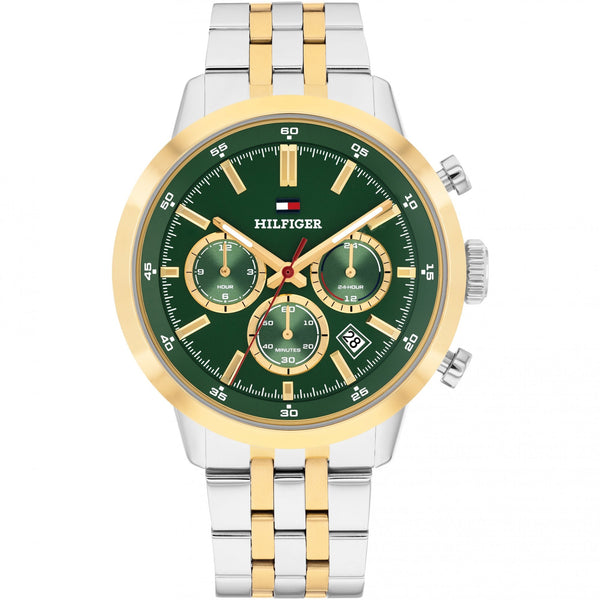 Tommy Hilfiger Men's Kent Green Dial Two Tone Bracelet Watch