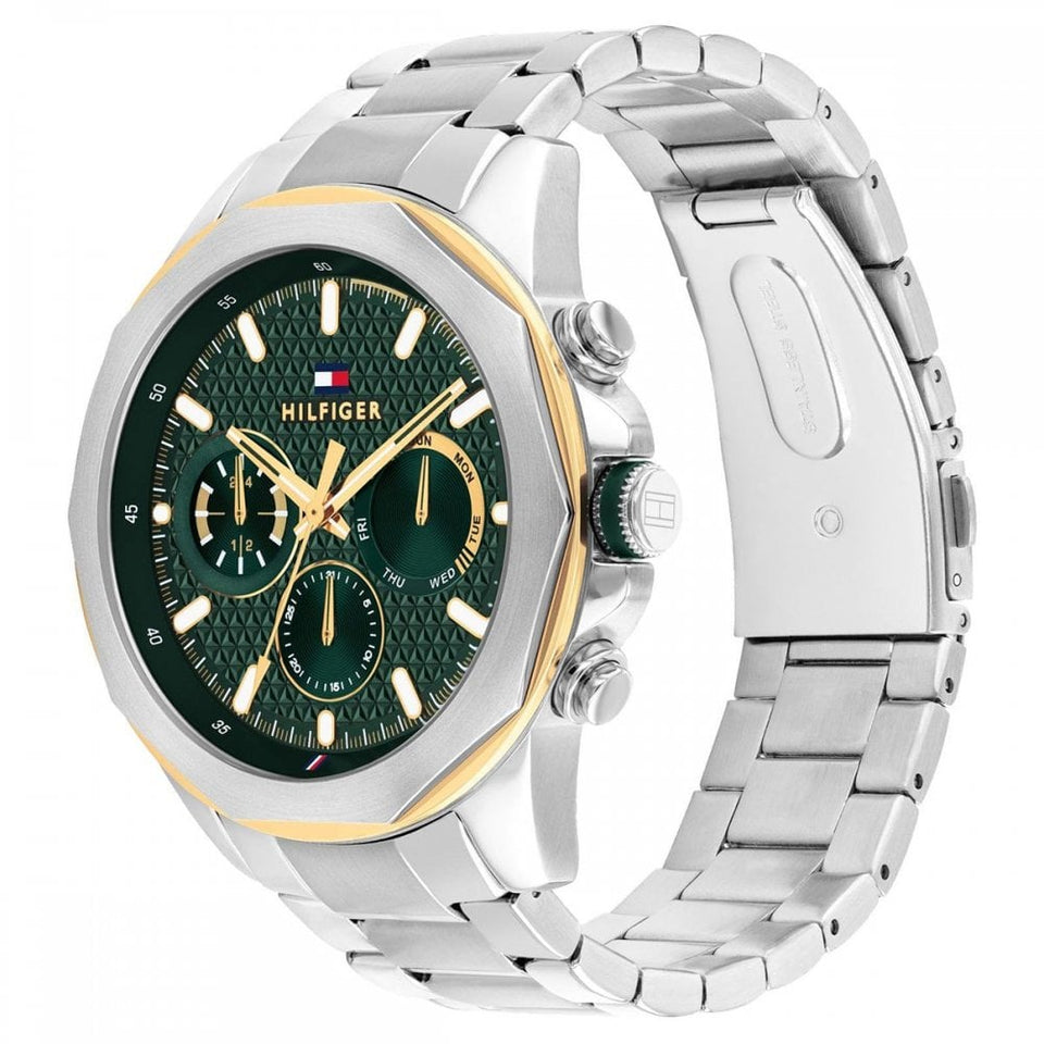 Tommy Hilfiger Men's Lars 46mm Green Dial Two Tone Watch