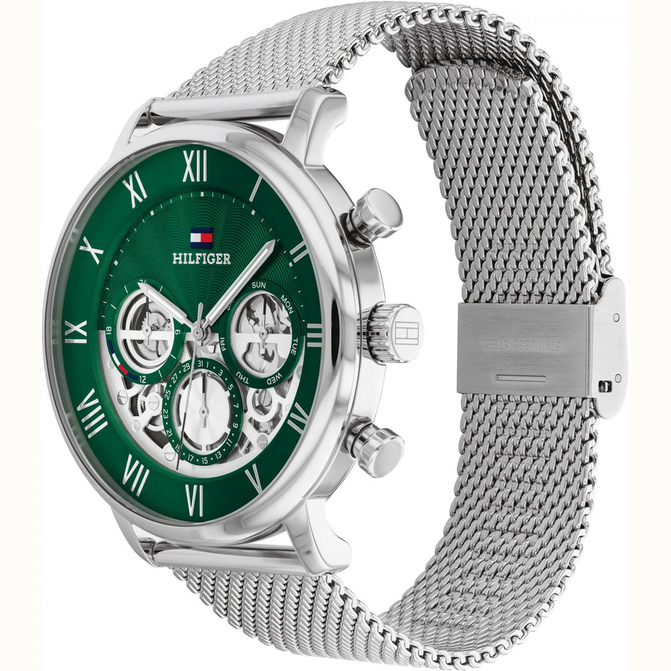 Tommy Hilfiger Men's Legend 44mm Green Dial Mesh Bracelet Watch