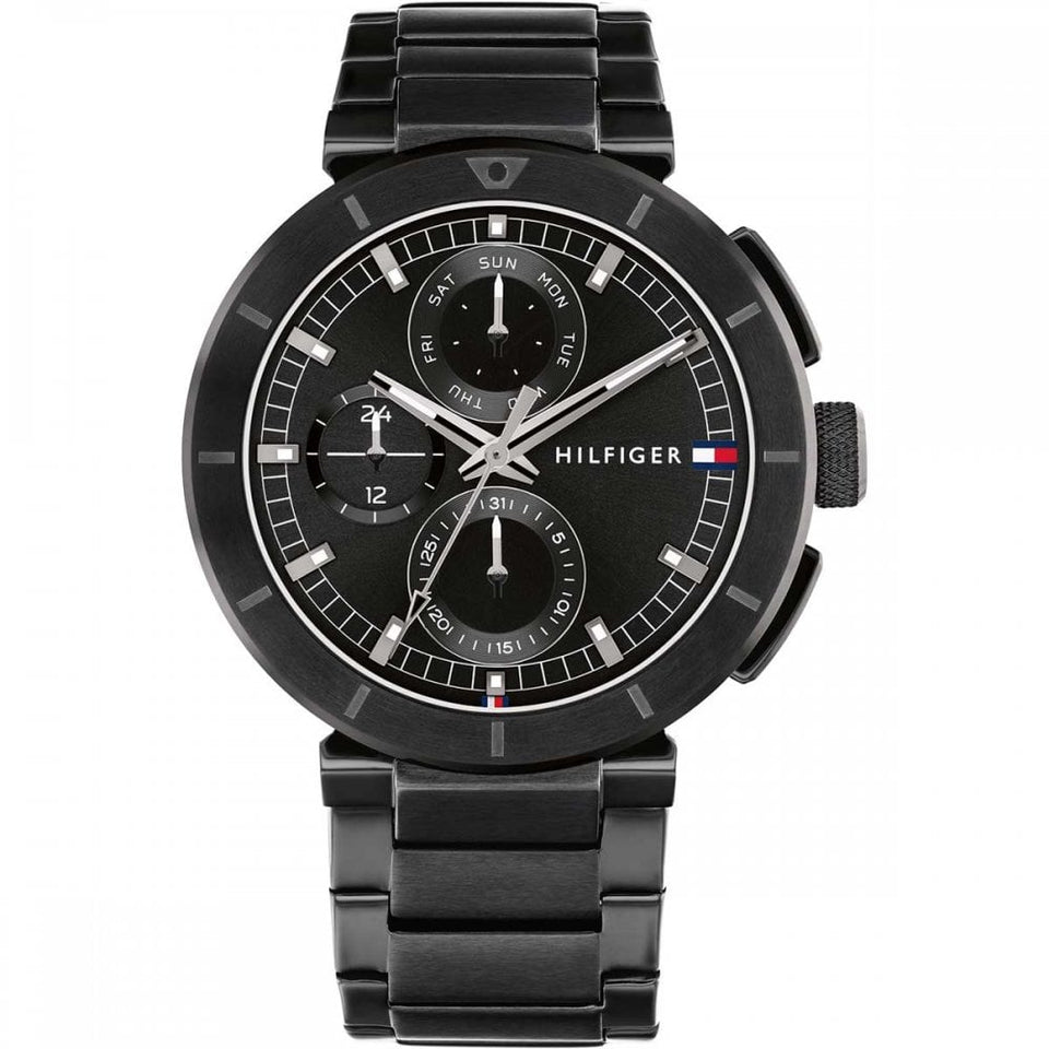 Tommy Hilfiger Men's Lorenzo 44mm Black Dial Bracelet Watch