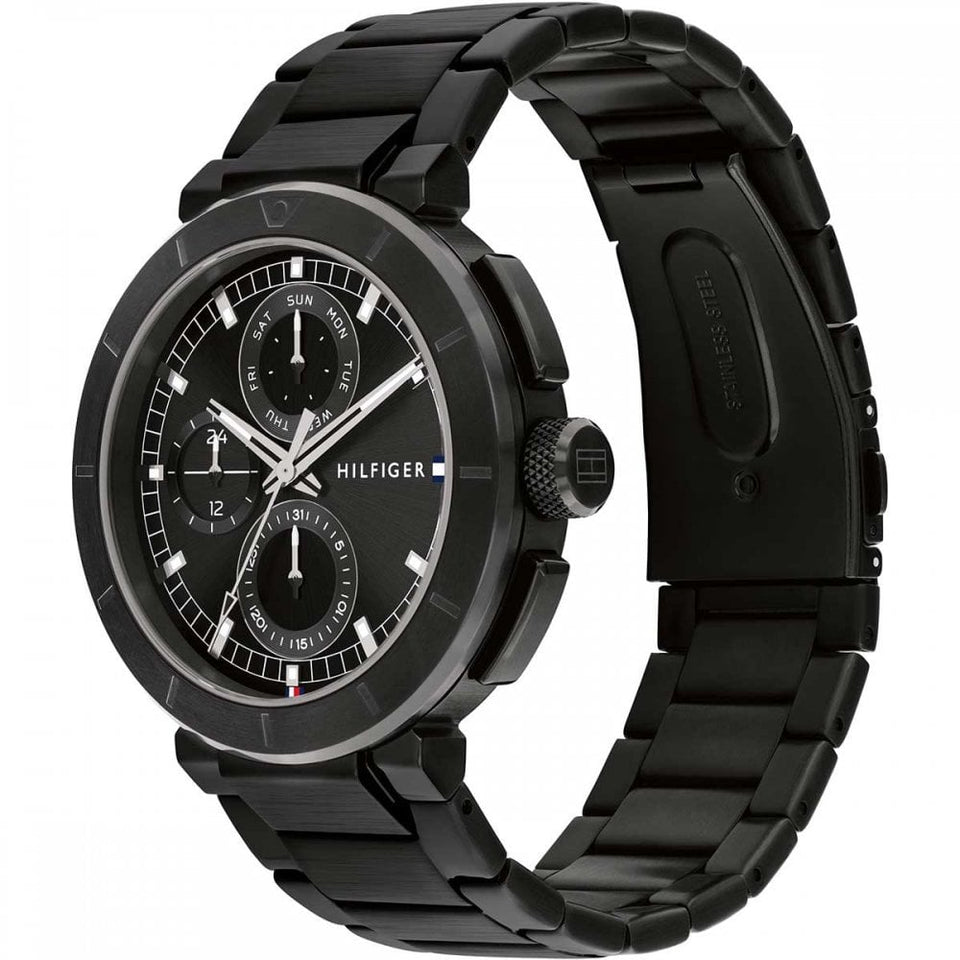 Tommy Hilfiger Men's Lorenzo 44mm Black Dial Bracelet Watch