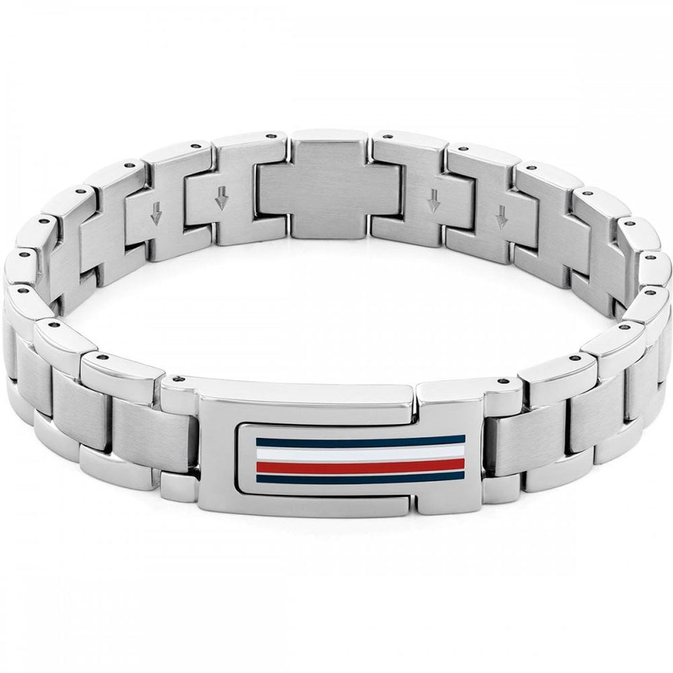 Tommy Hilfiger Men's Mason Logo Clasp Stainless Steel Linked Bracelet