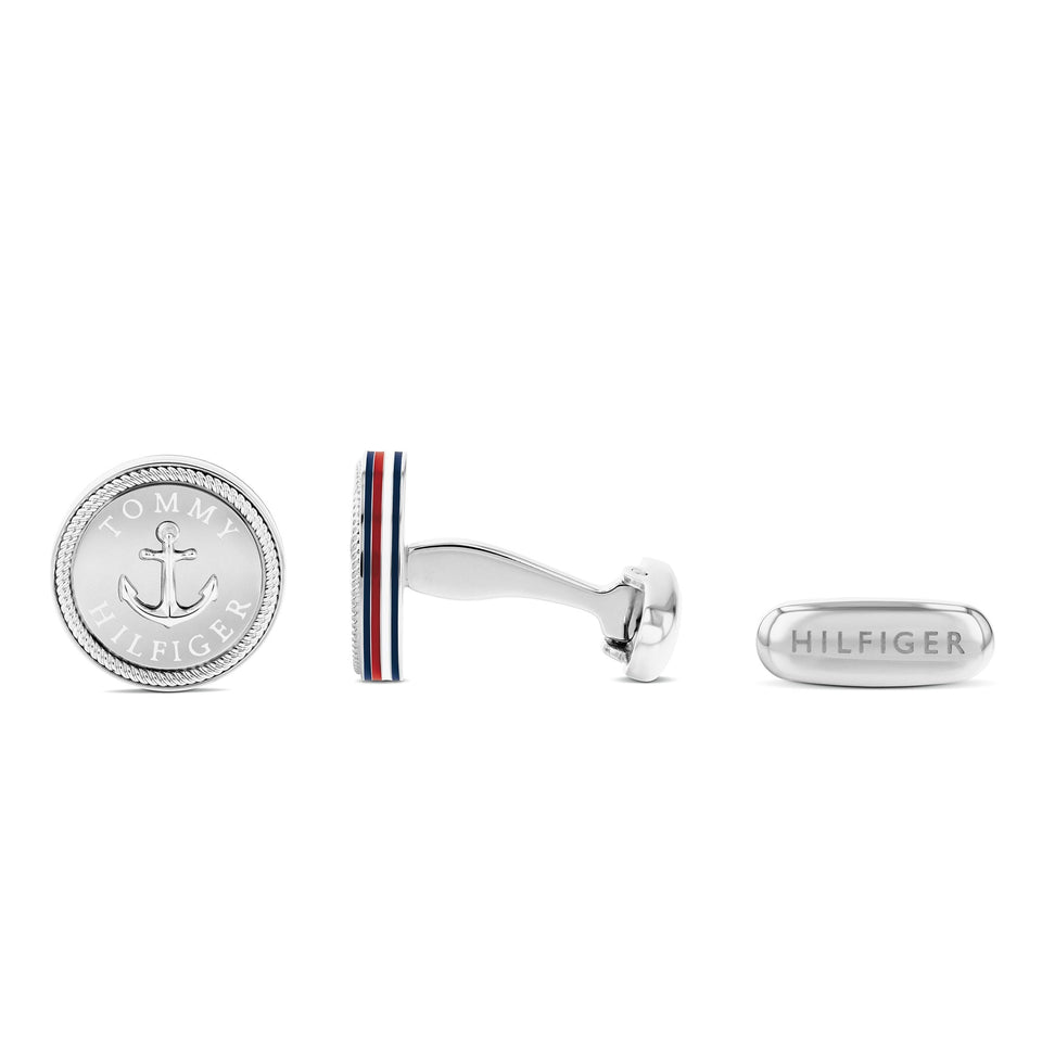 Tommy Hilfiger Men's Nautical Stainless Steel Anchor Cufflinks