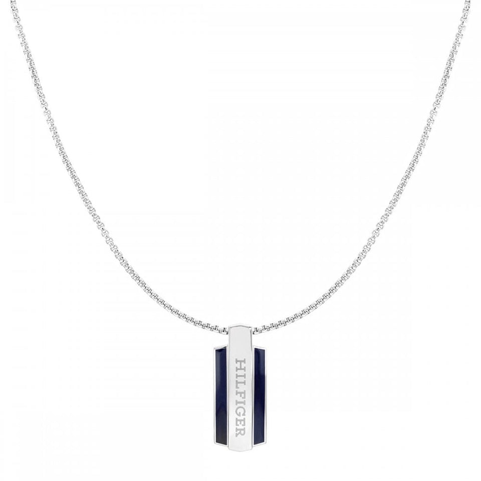 Tommy Hilfiger Men's Parker Black Stainless Steel Tag Necklace